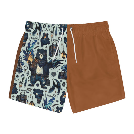 Flawz Bear Swim Trunks (Blue Print)
