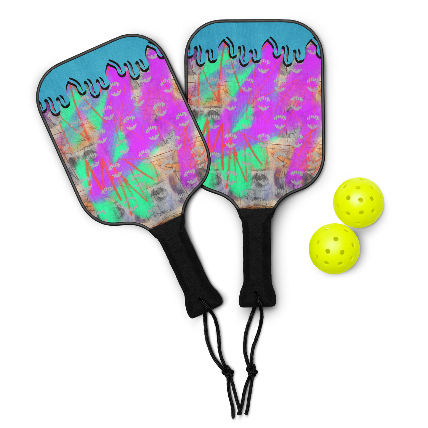 MisfitsMind Graffiti Drip Pickleball paddle set
